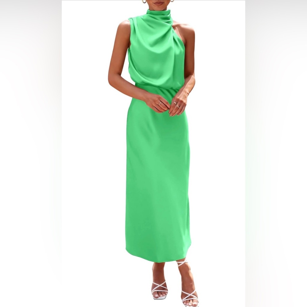 Elegant Green Maxi Dress NWOT